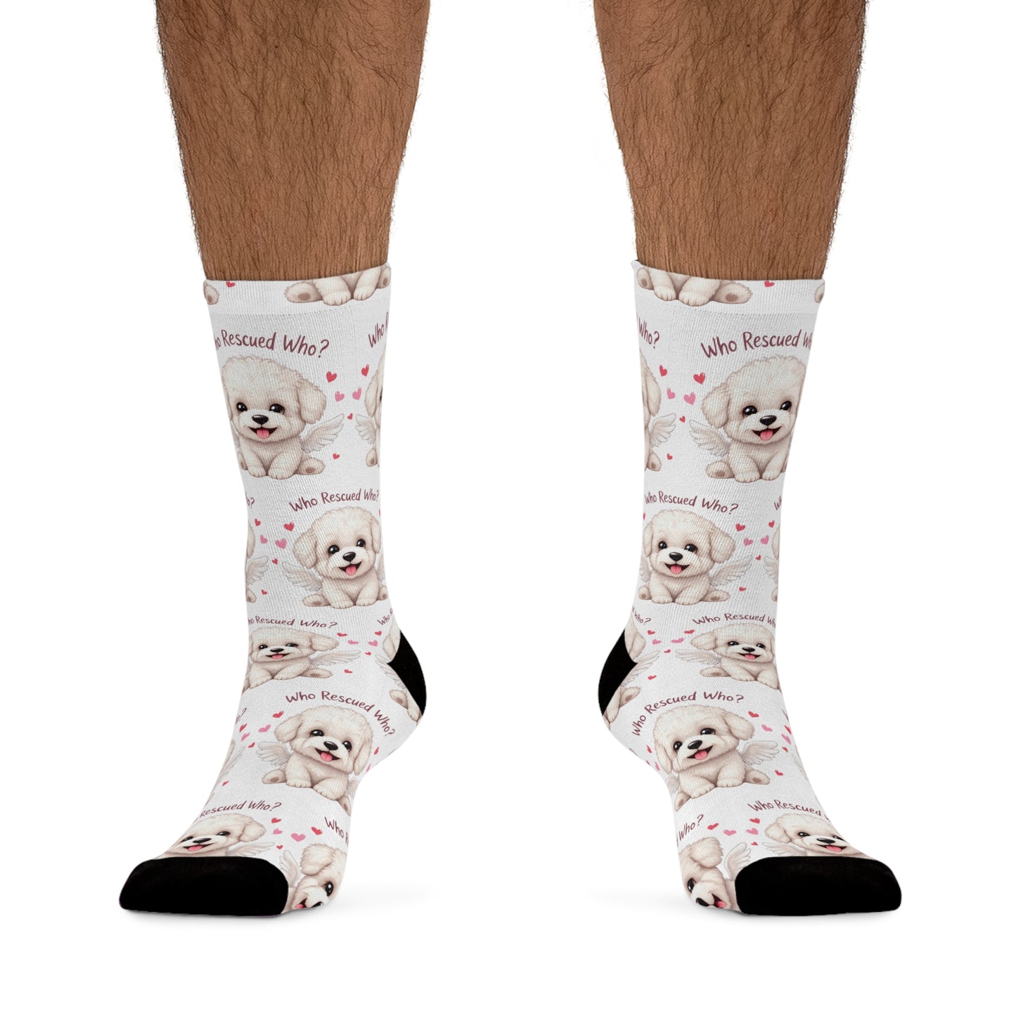 Who Rescued Who Socks - White Fluffer addition