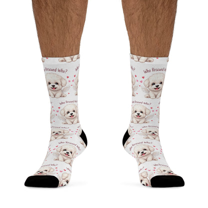 Who Rescued Who Socks - White Fluffer addition